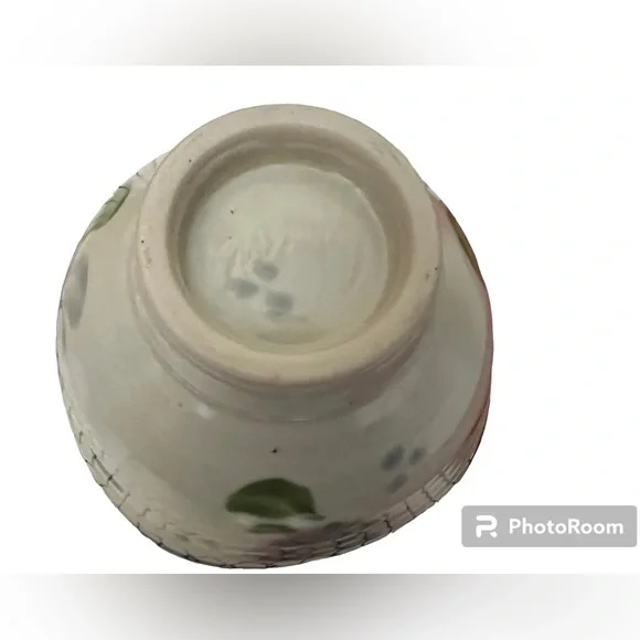 Pair Art Pottery Pieces of Mug & Bowl Floral Design both Signed by Artist NEW - Picture 5 of 5